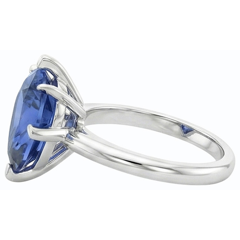 Anello solitario con gemme a pera Set di griffe con zaffiro blu 2.50 carati