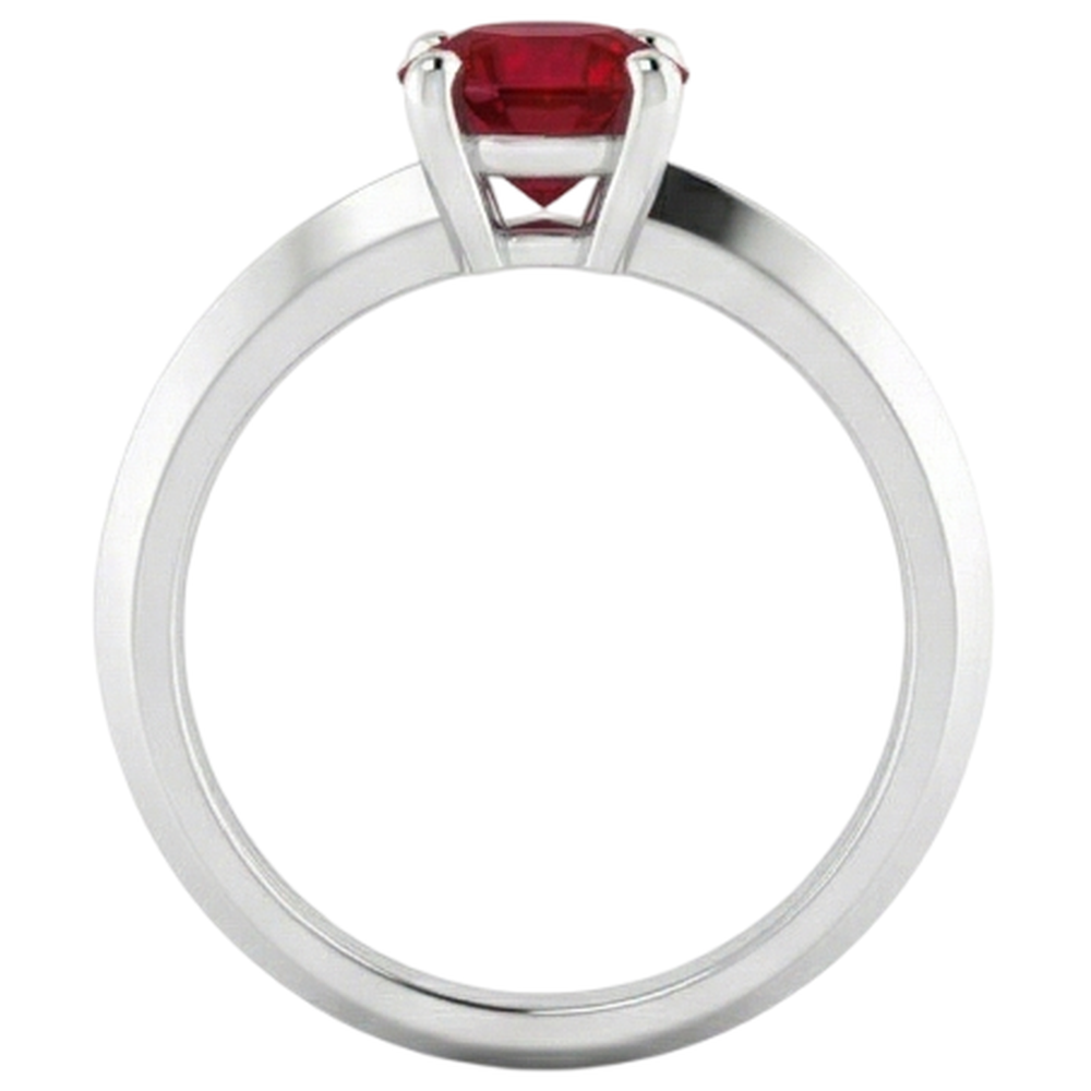 Anello solitario con rubino 1.25 carati e 4 griffe con incastonatura Novità