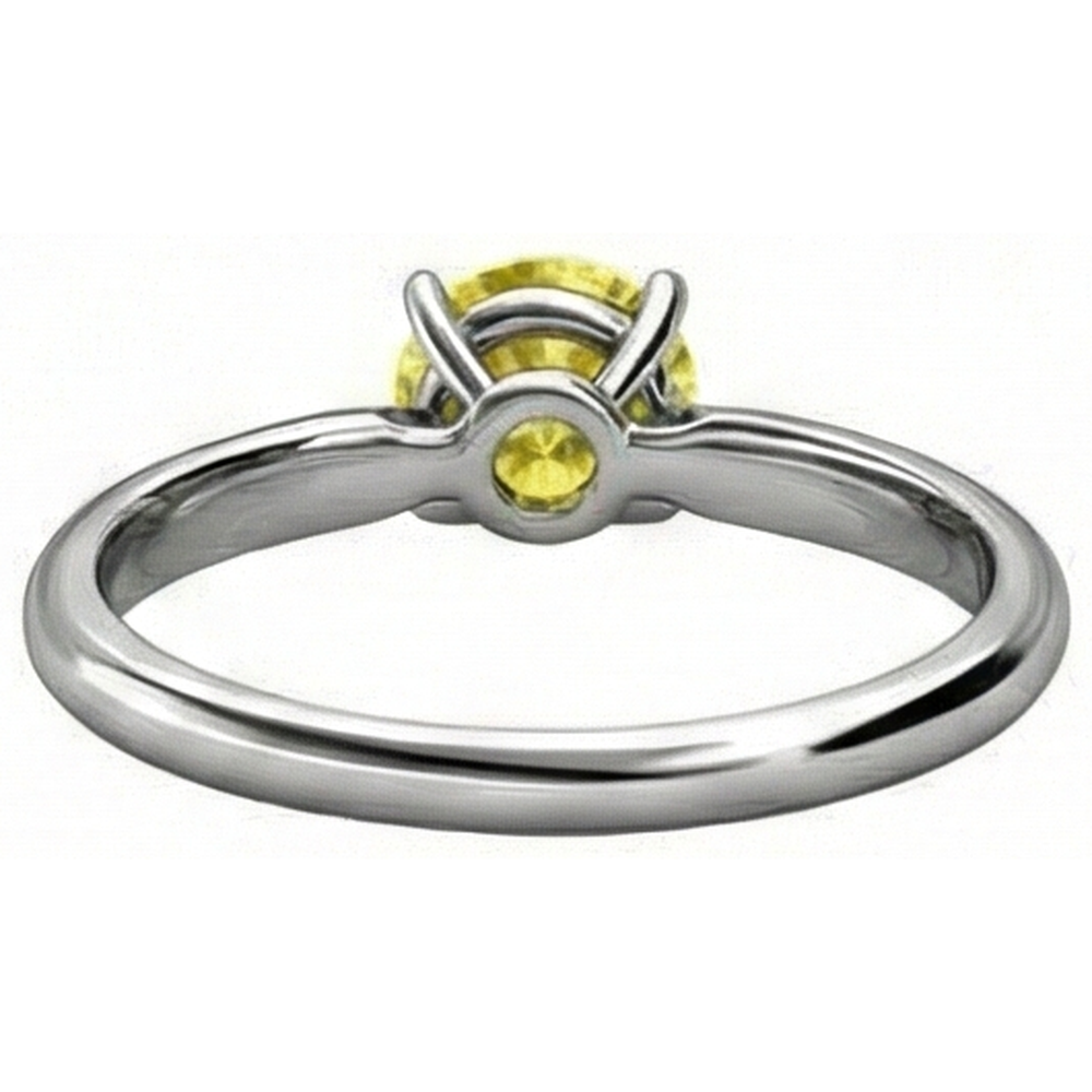 Anello solitario con zaffiro giallo da 2 Ct in oro bianco 14K