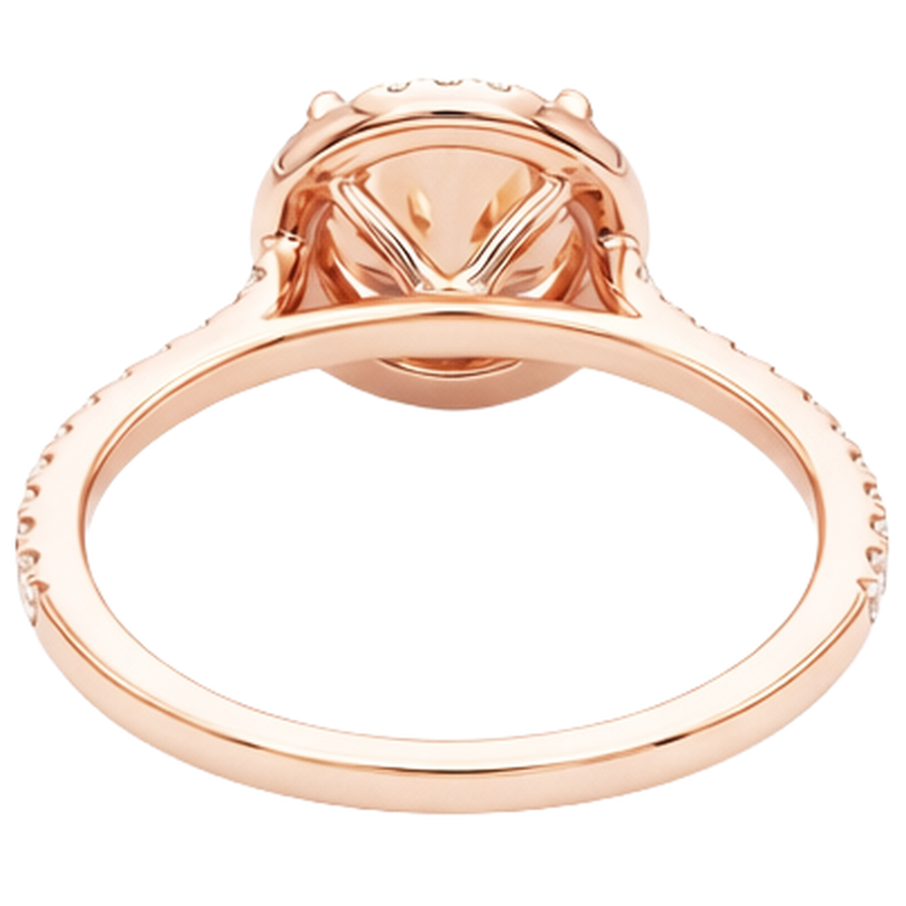 Anello solitario da 10.75 ct con Morganite e diamanti in oro 14K
