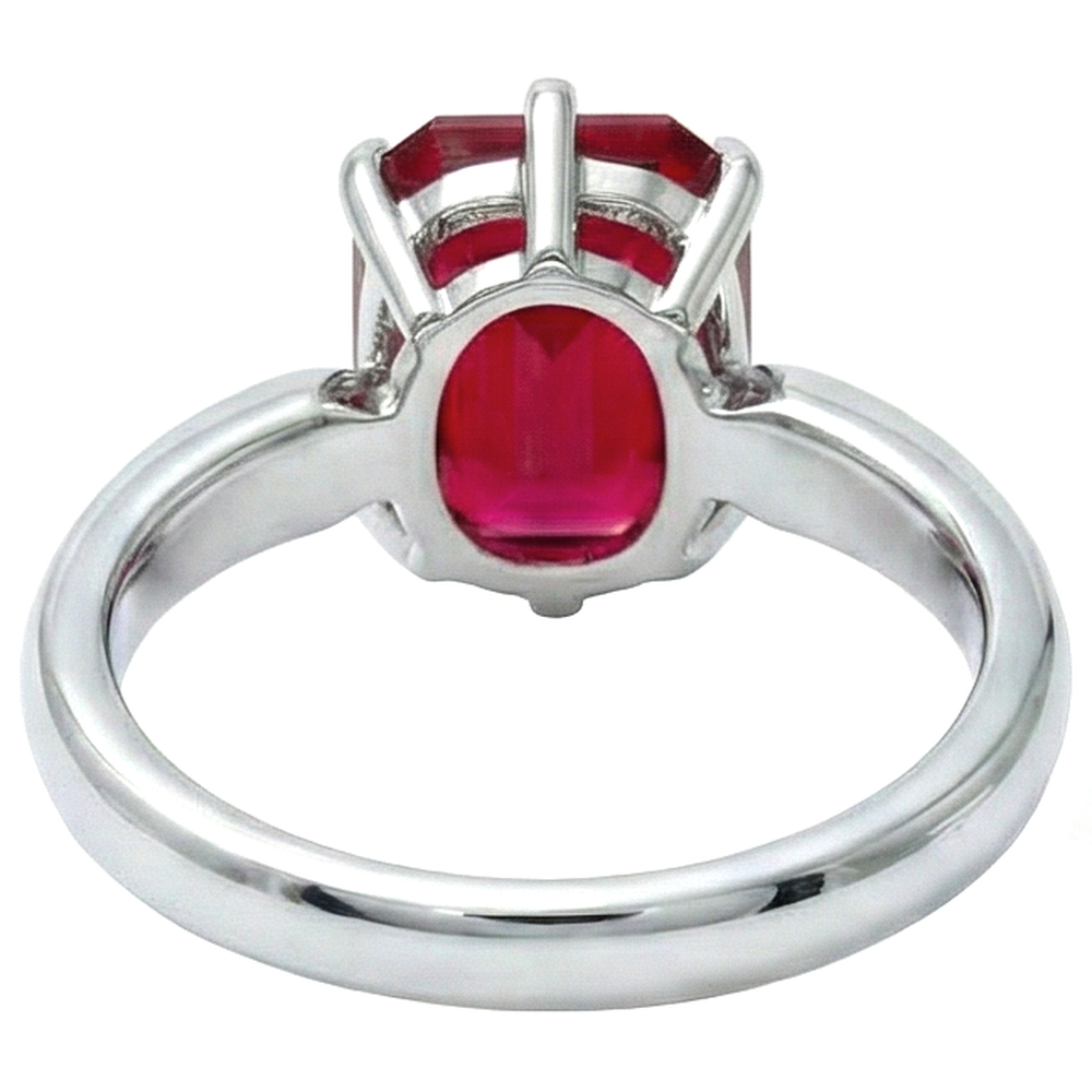 Anello solitario da 2 ct con anello solitario in oro bianco e rosso rubino brillante