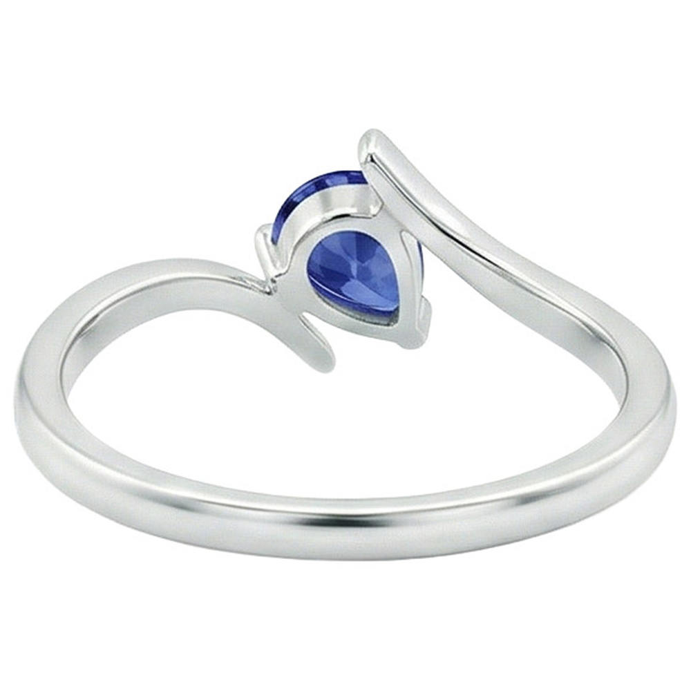 vero pear diamante 2carati anello su bianco