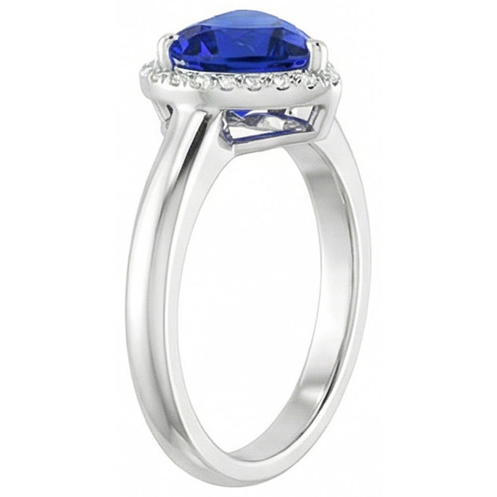 vero heart diamante 2.50carati anello su bianco