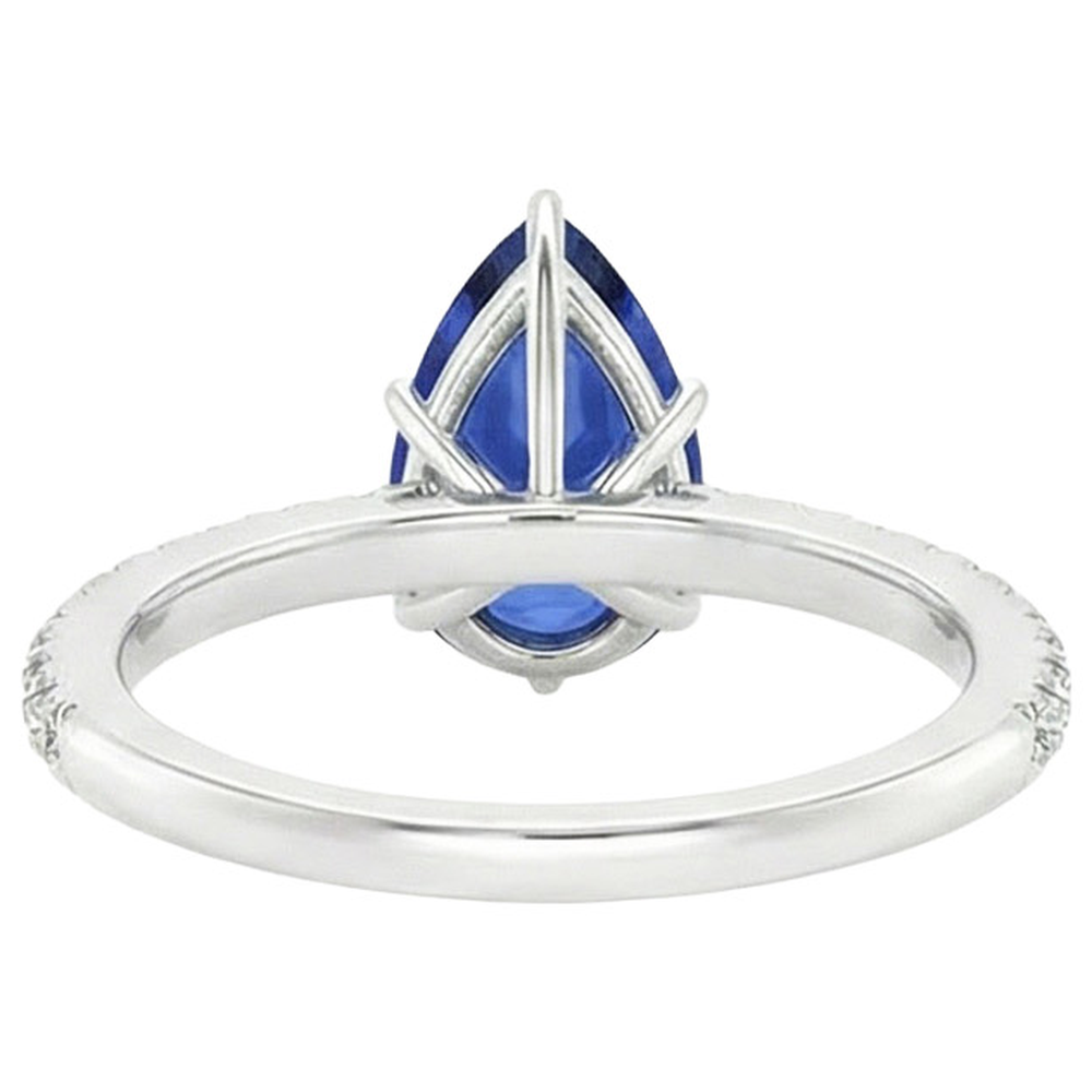 vero pear diamante 5carati anello angolo laterale