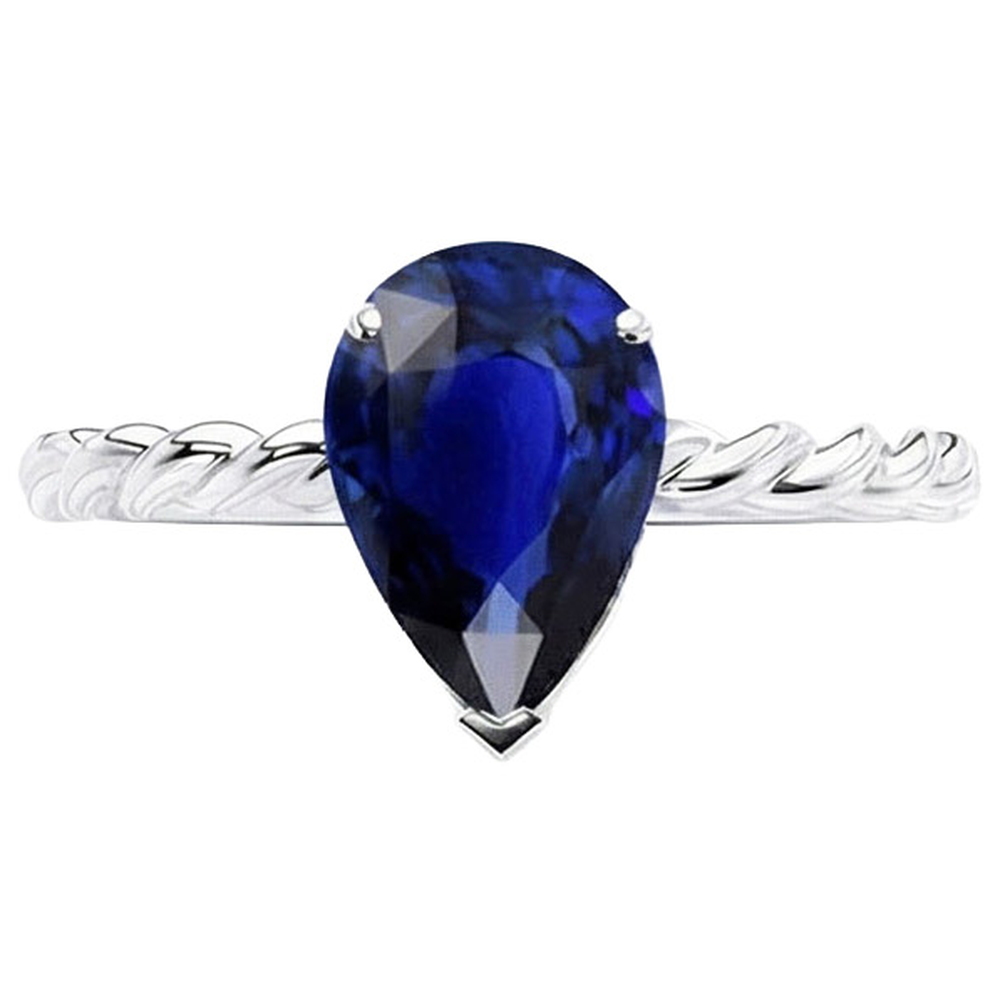 vero pear diamante 2.50carati anello su bianco