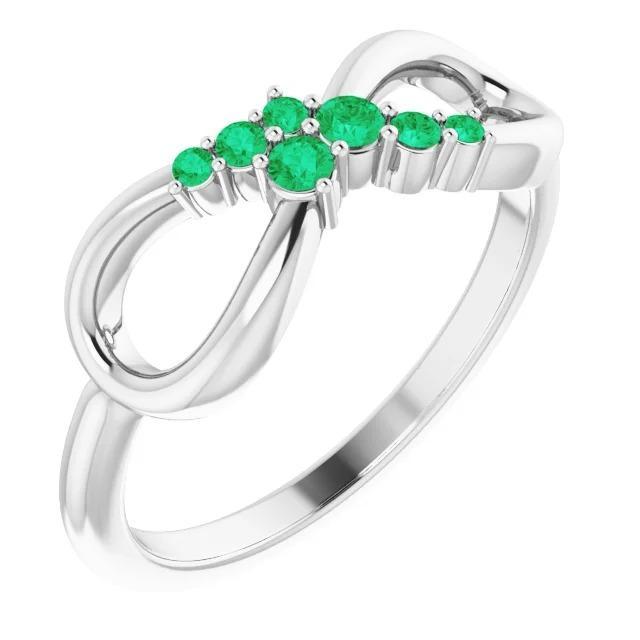 Anello verde smeraldo stile infinito 1 carato oro bianco 14 carati - harrychadent.it