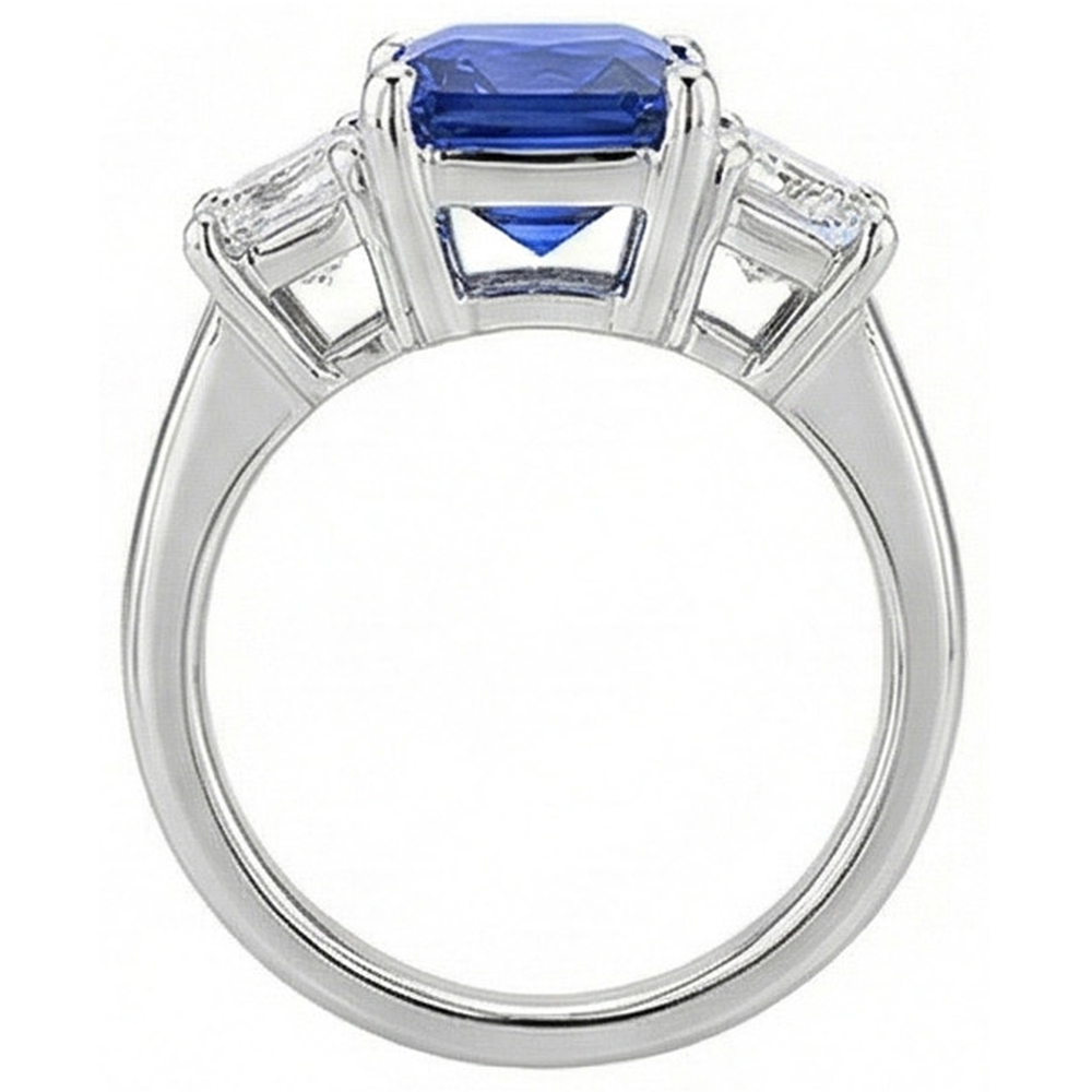 vero emerald diamante 5carati anello vista di profilo