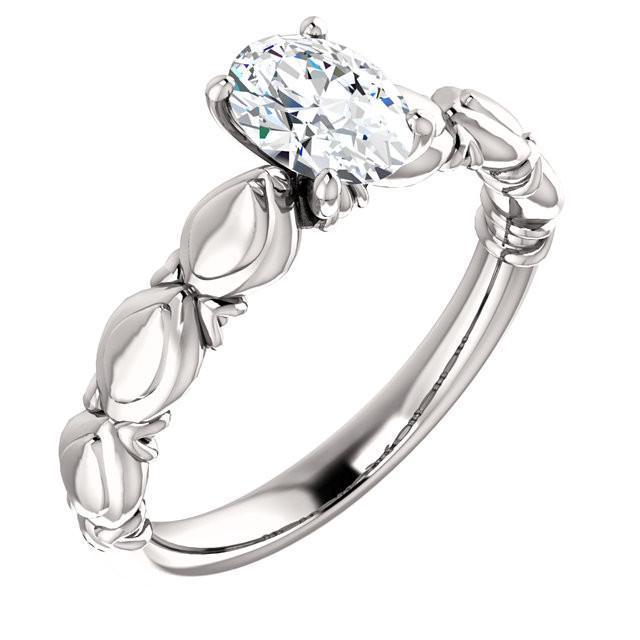 Anello Anniversario Con Naturale Diamanti Taglio Ovale 1.51 Carati Oro Bianco 14K