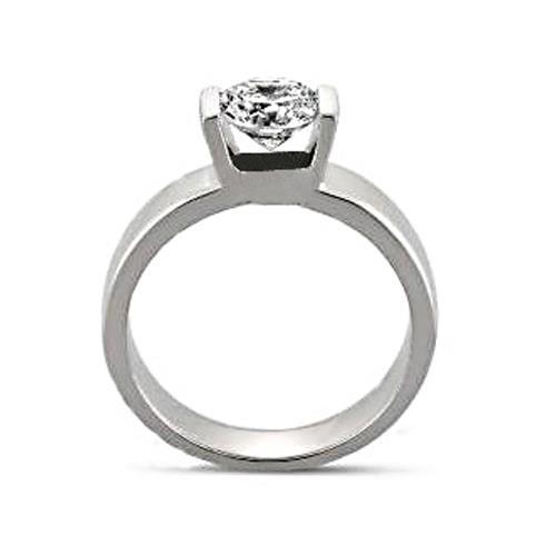Anello Anniversario Nuovo Con Naturale Diamante Solitario Rotondo 2 Carati E Oro Bianco 14K