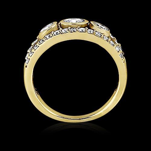 Anello Con Naturale Diamante Rotondo In Oro Giallo Da 1,46 Ct Con Gambo Spezzato Gioielli Nuova