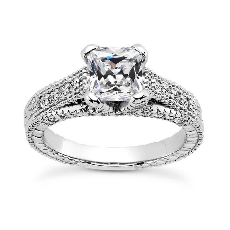 Anello Con Naturale Diamanti Da Minatore A Taglio Quadrato, Stile Vintage, 4 Carati