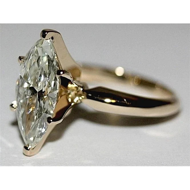 Anello Con Naturale Diamanti Marquise 4 Carati