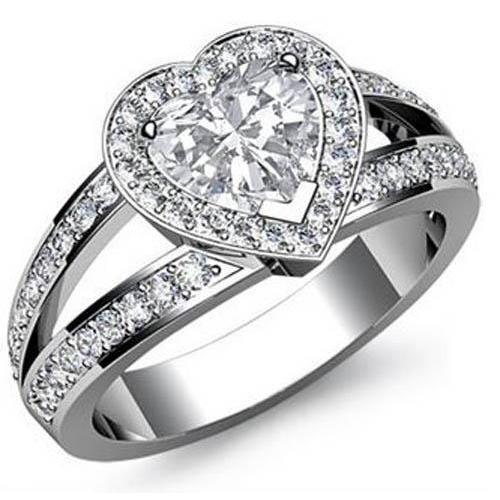 Anello Con Vero Diamante A Cuore Da 6 Carati