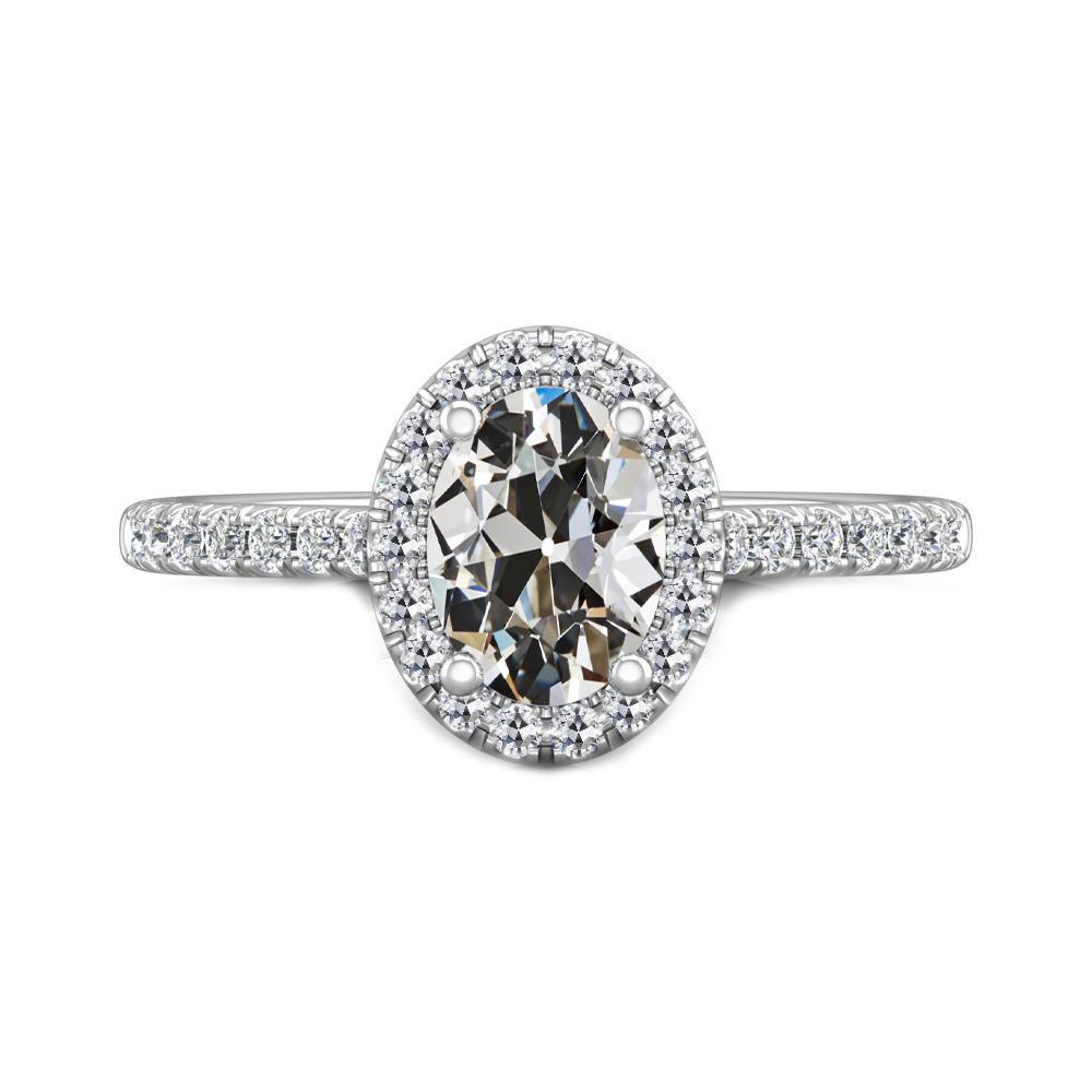 Anello Con Vero Diamante Rotondo Halo, Taglio Ovale, Anniversario, 5 Carati, Oro 14K