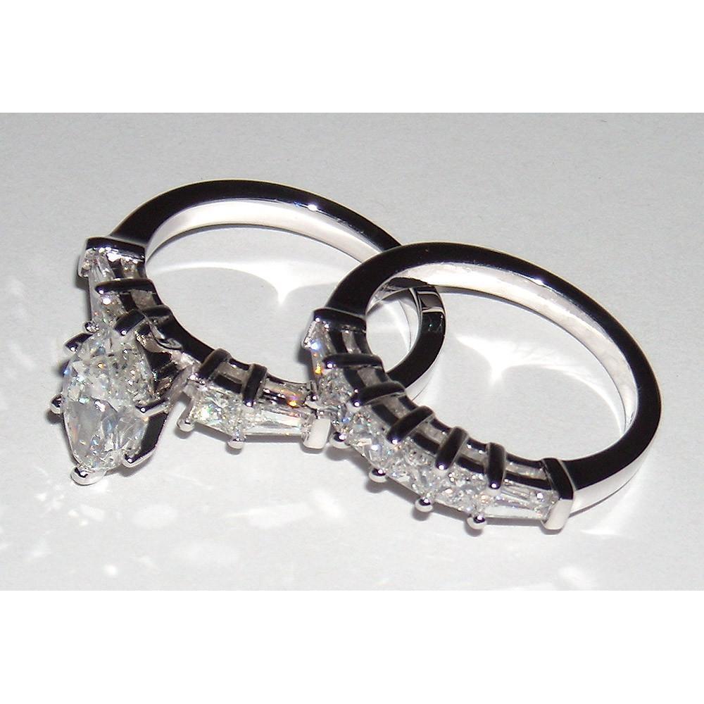 Anello Con Vero Diamanti E Gruppo Musicale Incastonato 2.75 Ct. Anniversario Oro Bianco 14K