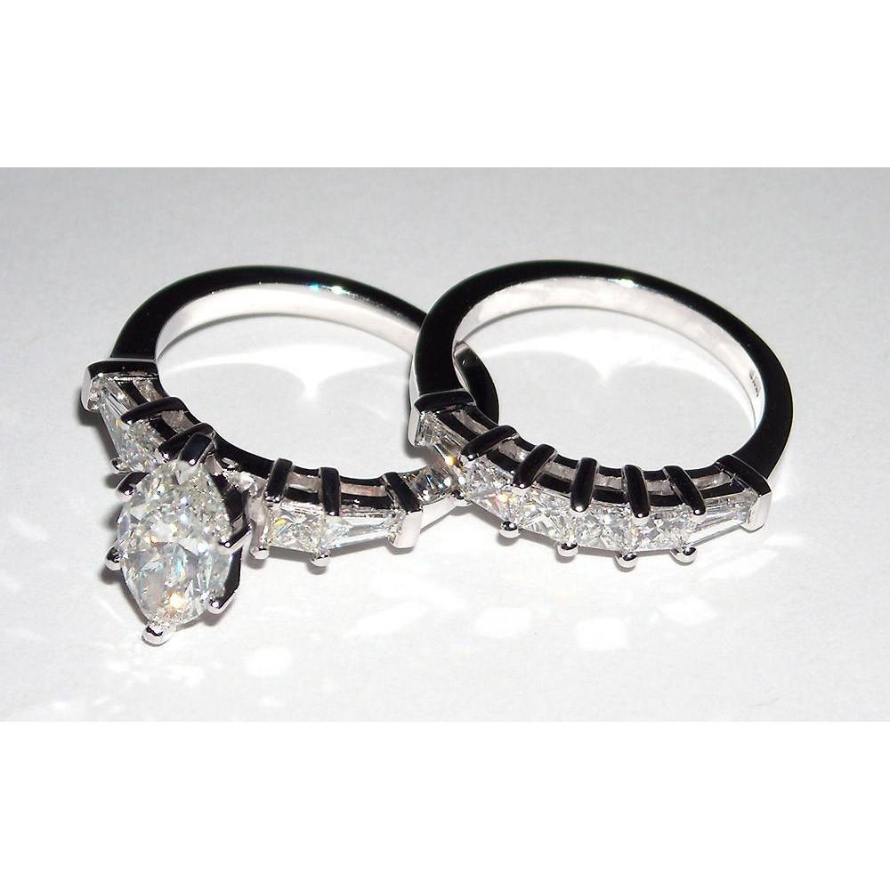Anello Con Vero Diamanti E Gruppo Musicale Incastonato 2.75 Ct. Anniversario Oro Bianco 14K