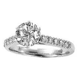 Anello Con Vero Diamanti Rotondi Con Accenti Da 1.45 Ct. Gioielli In Oro Bianco Novità