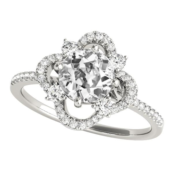 Anello Da Donna Rotondo Con Genuino Diamanti Da Minatore Vecchio Con Accenti Stile Stella 5 Carati