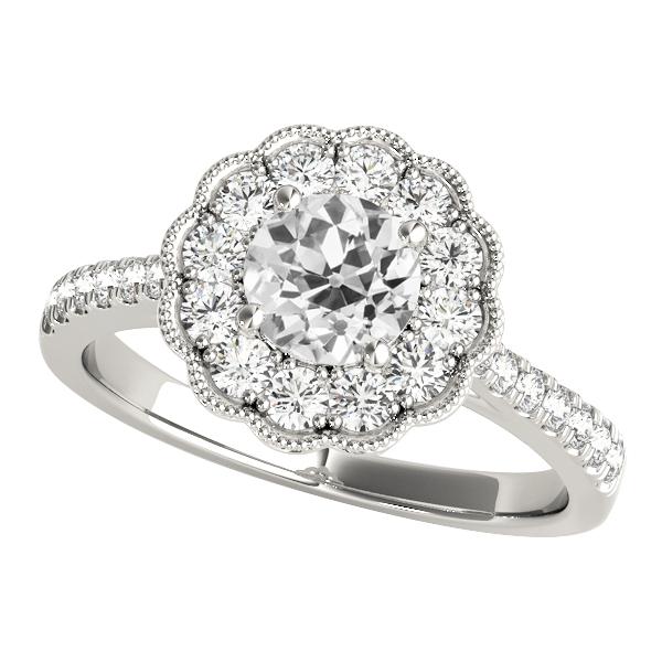 Anello Da Sposa Con Anello Rotondo In Stile Antico Con Genuino Diamante Taglio Miniera 4 Carati