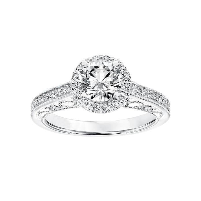 Anello Da Sposa In Oro Bianco In Stile Antico Con Naturale Diamante Da 1.86 Ct