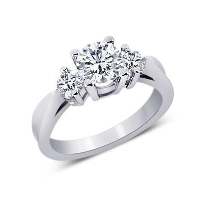 Anello Di Fidanzamento Anniversario Di Fidanzamento Con Naturale Diamanti Rotondi 1.25 Carati Tre Pietre