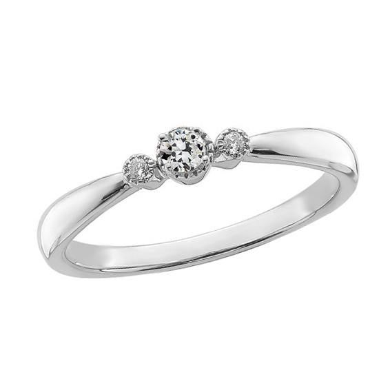 Anello Di Fidanzamento Con 3 Pietre Tondo Vecchio Minatore Con Naturale Diamanti Da 1 Carato