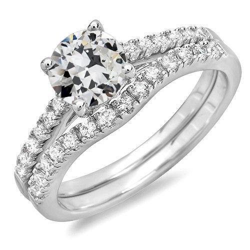 Anello Di Fidanzamento Con Genuino Diamante In Oro 14K Con Gioielli Tagliati A Miniera Vecchia 4,50 Carati
