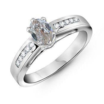 Anello Di Fidanzamento Con Genuino Diamante Ovale Vecchio Minatore 1.50 Carati Gioielli Da Donna