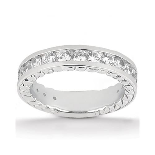 Anello Di Fidanzamento Con Genuino Diamanti Incastonati In Oro Bianco 4.2 Carati 14K