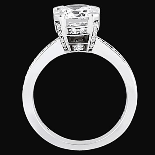 Anello Di Fidanzamento Con Genuino Diamanti Rotondi Da 2.25 Carati Con Accenti