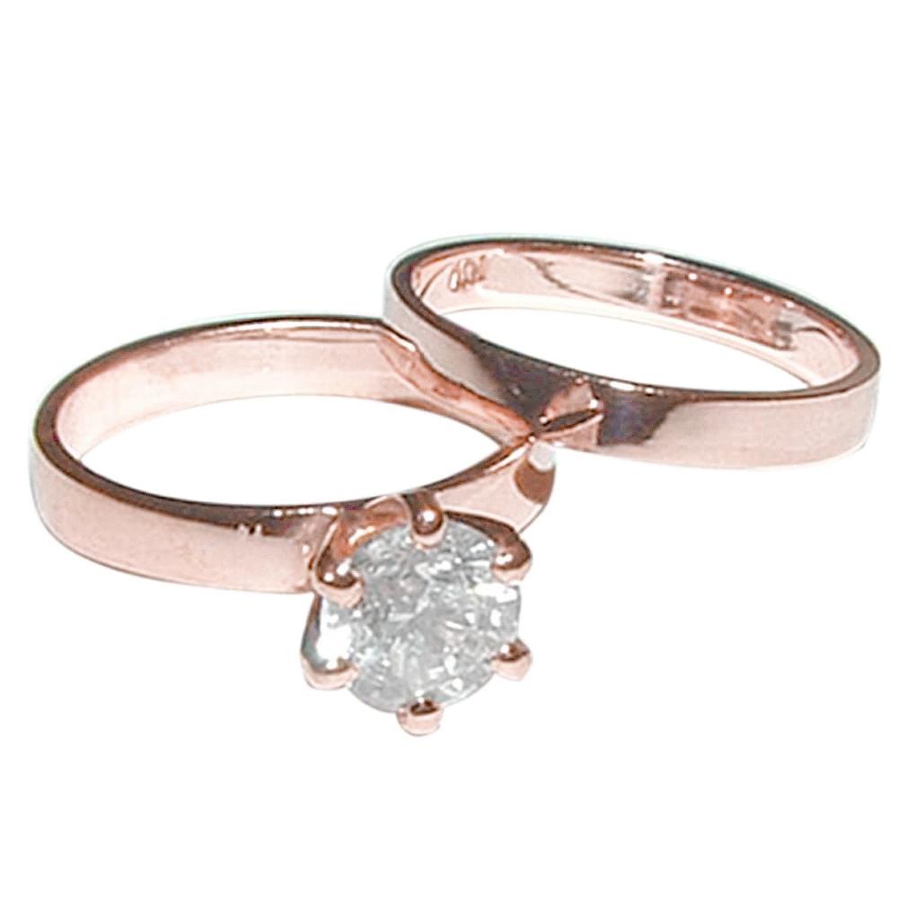 Anello Di Fidanzamento Con Naturale Diamante Da 1 Carato Set Solitario Wedding Gruppo Musicale