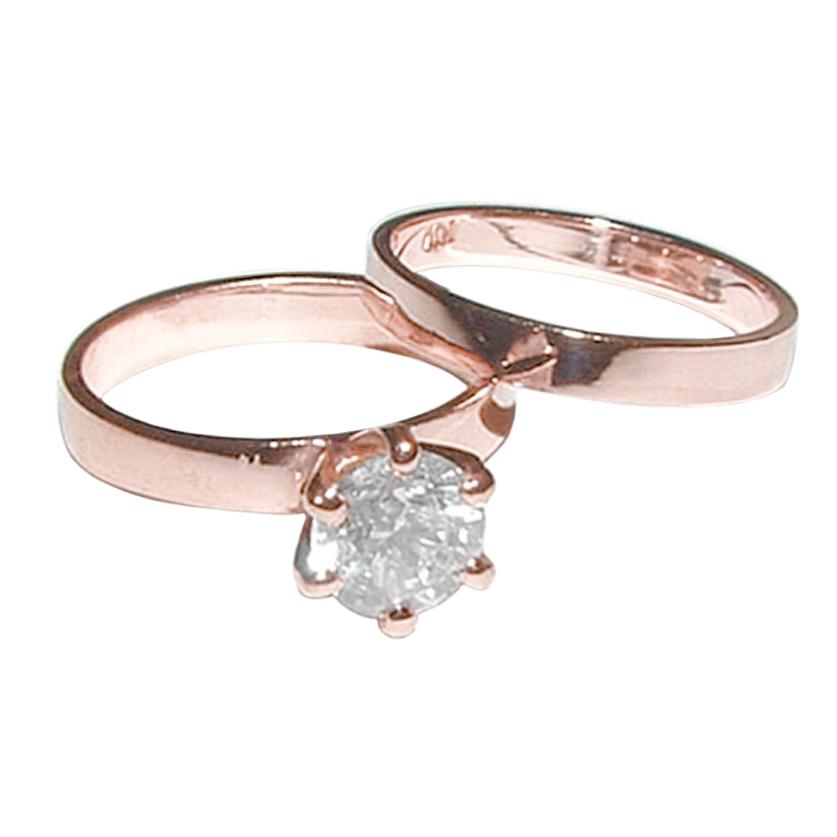 Anello Di Fidanzamento Con Naturale Diamante Da 1 Carato Set Solitario Wedding Gruppo Musicale