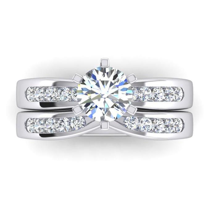 Anello Di Fidanzamento Con Naturale Diamante Da 3.25 Carati In Oro Bianco 14K