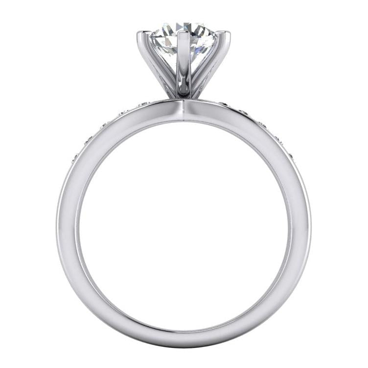 Anello Di Fidanzamento Con Naturale Diamante Da 3.25 Carati In Oro Bianco 14K