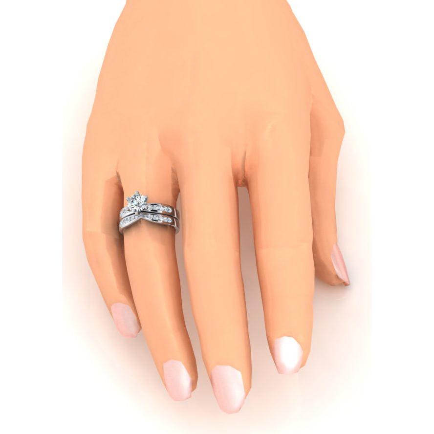 Anello Di Fidanzamento Con Naturale Diamante Da 3.25 Carati In Oro Bianco 14K