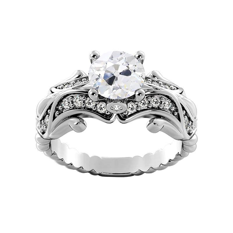 Anello Di Fidanzamento Con Naturale Diamante Fantasia A Taglio Antico In Stile Antico Da 3,25 Carati