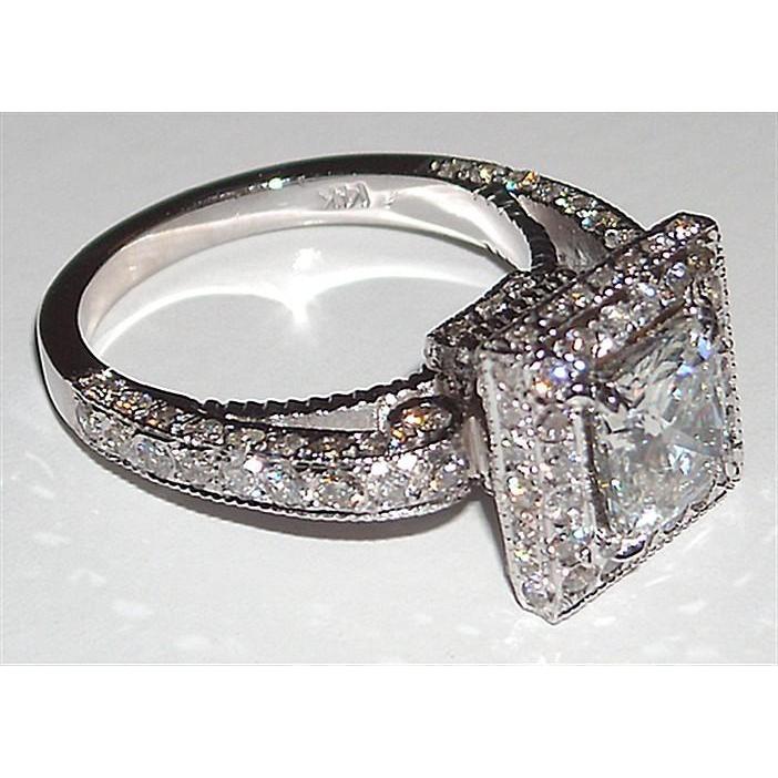 Anello Di Fidanzamento Con Naturale Diamante Principessa 5.25 Carati Pave Setting Nuovo