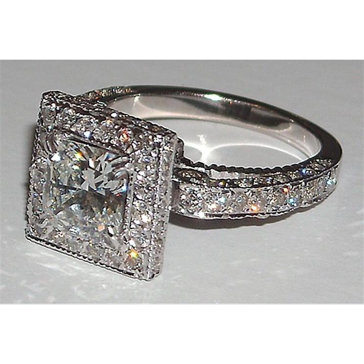 Anello Di Fidanzamento Con Naturale Diamante Principessa 5.25 Carati Pave Setting Nuovo