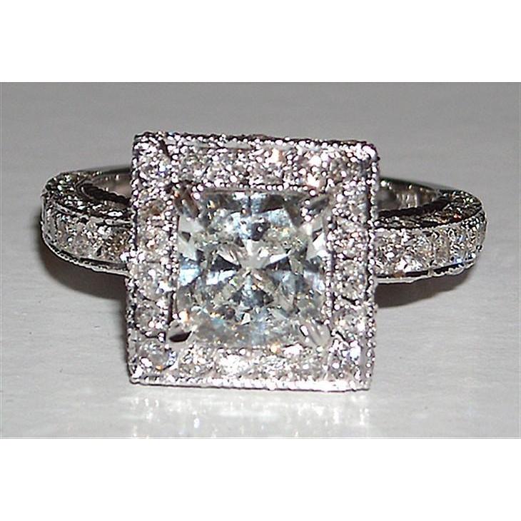 Anello Di Fidanzamento Con Naturale Diamante Principessa 5.25 Carati Pave Setting Nuovo