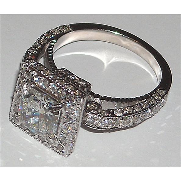 Anello Di Fidanzamento Con Naturale Diamante Principessa 5.25 Carati Pave Setting Nuovo