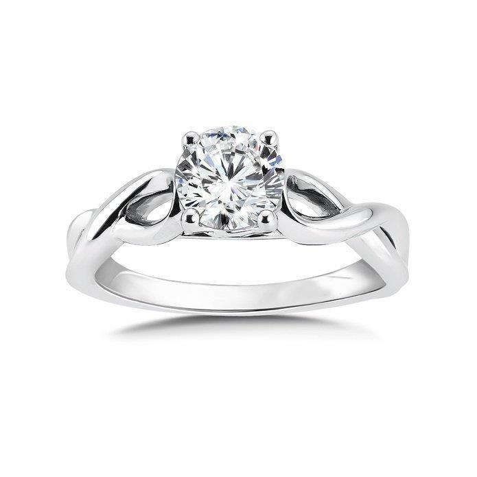Anello Di Fidanzamento Con Solitario Di Vero Diamanti Tondi Da 2 Carati E Oro Bianco 14K
