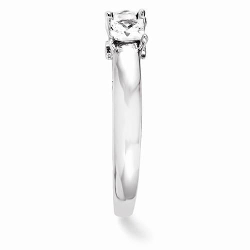 Anello Di Fidanzamento Con Tre Pietre Di Vero Diamanti 2 Carati 14K Oro Bianco