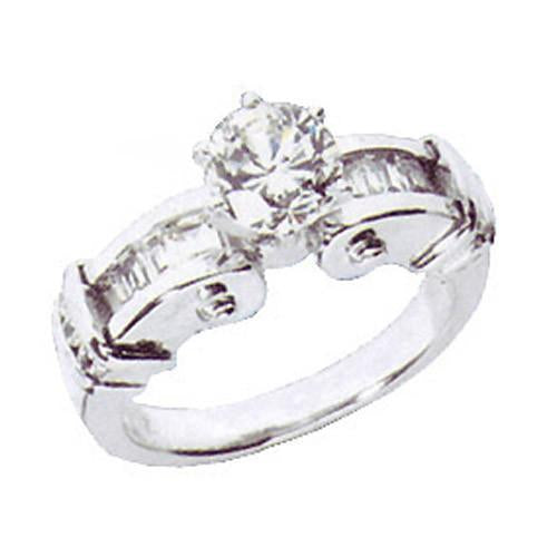 Anello Di Fidanzamento Con Vero Diamante Da 1.30 Carati In Oro Bianco 14K