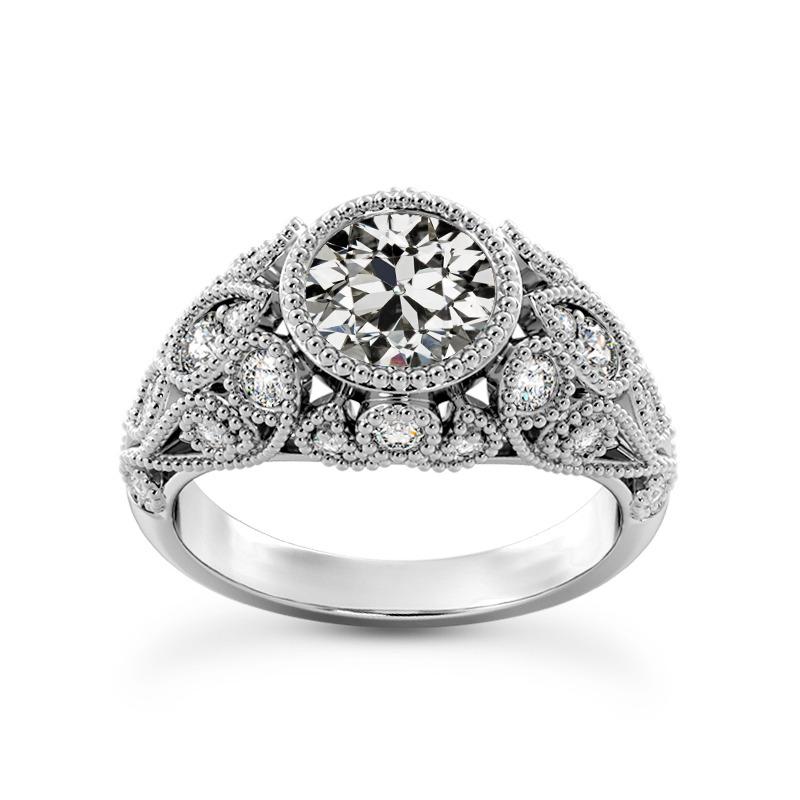 Anello Di Fidanzamento Con Vero Diamante Da Minatore Rotondo In Stile Antico, 4 Carati, Gioielli
