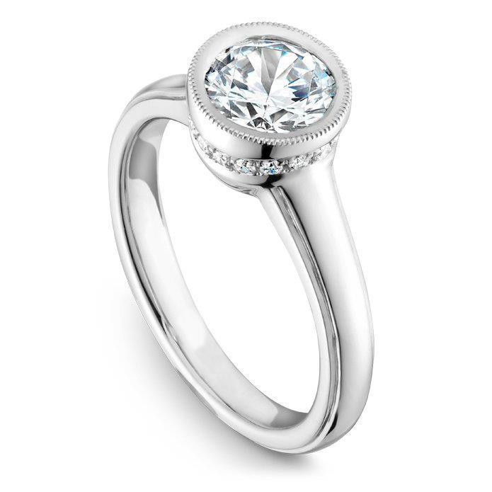 Anello Di Fidanzamento Con Vero Diamante Rotondo 2.55 Carati In Oro Bianco 14K
