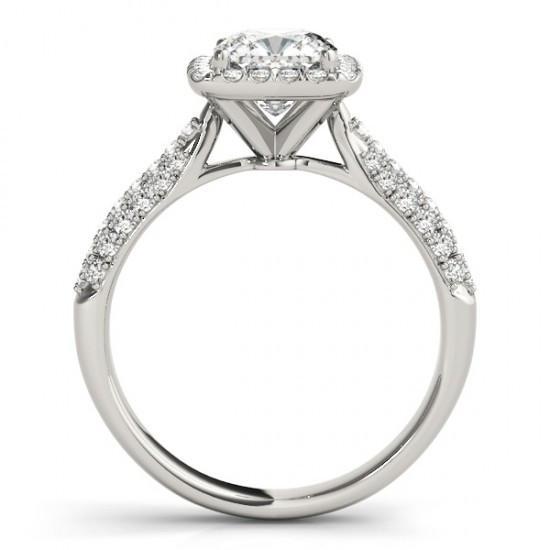 Anello Di Fidanzamento Con Vero Diamante Scintillante A Cuscino Da 2 Carati In Oro Massiccio 14K