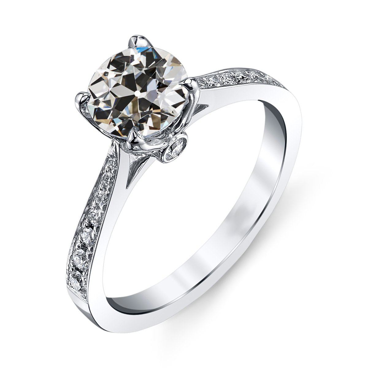 Anello Di Fidanzamento Con Vero Diamante Tondo Vecchio Minatore Gioielli Da Donna 3,50 Carati