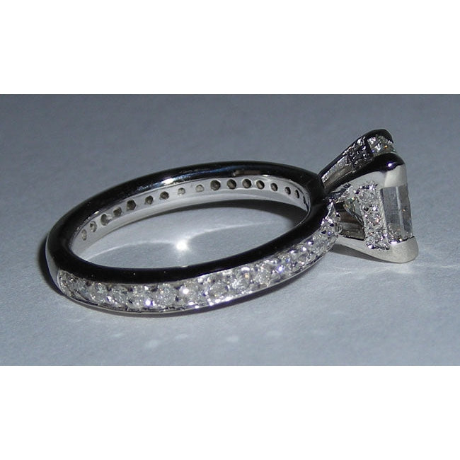 Anello Di Fidanzamento Con Vero Diamanti 3,50 Carati E Oro Bianco 14K