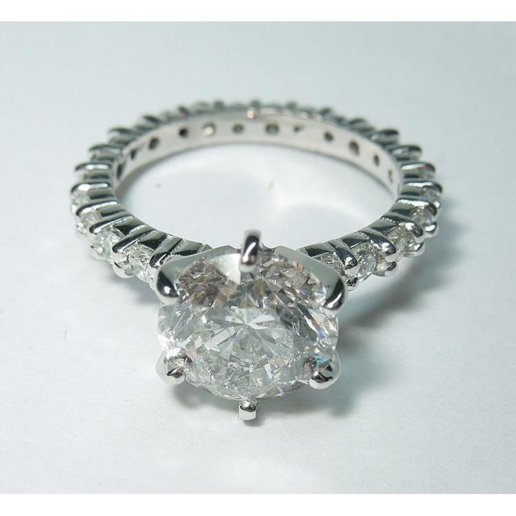 Anello Di Fidanzamento Con Vero Diamanti Accentati 5.25 Carati Oro Bianco 14K