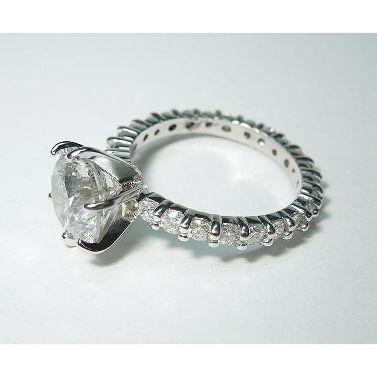 Anello Di Fidanzamento Con Vero Diamanti Accentati 5.25 Carati Oro Bianco 14K